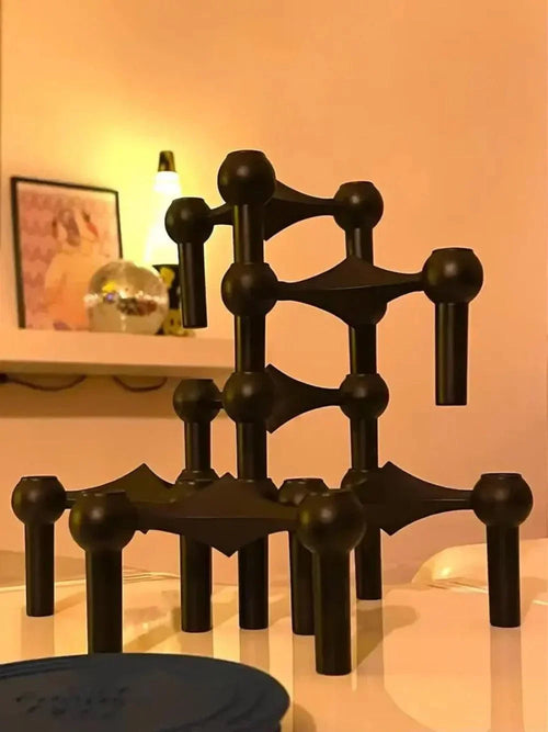 Candle Holder with Interconnected Stackable Elements
