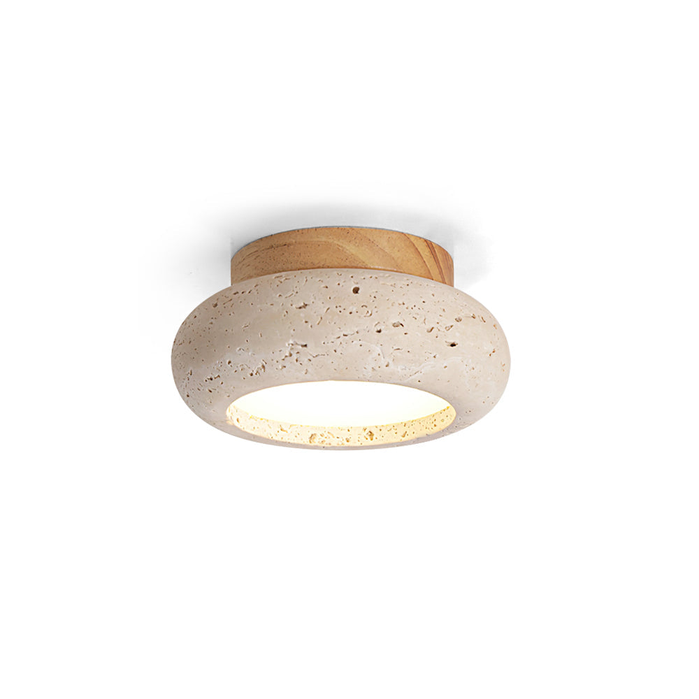 Ceiling Light with Stone Panel