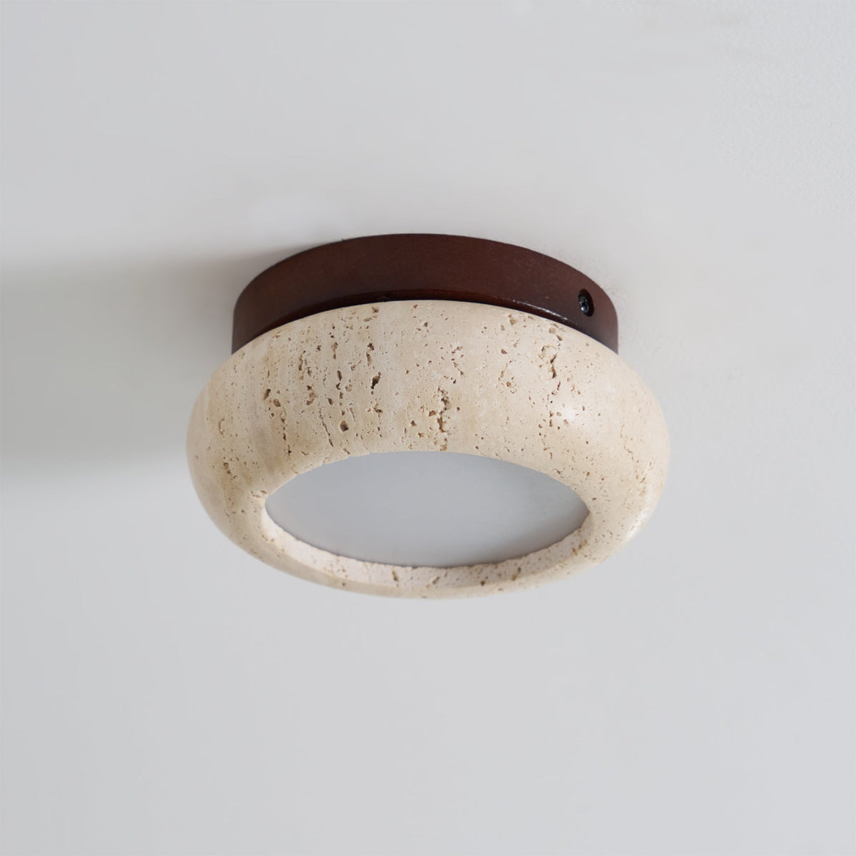 Ceiling Light with Stone Panel