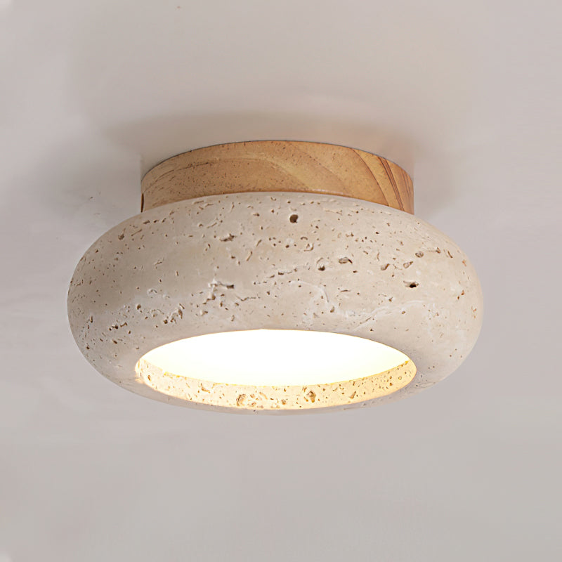 Ceiling Light with Stone Panel