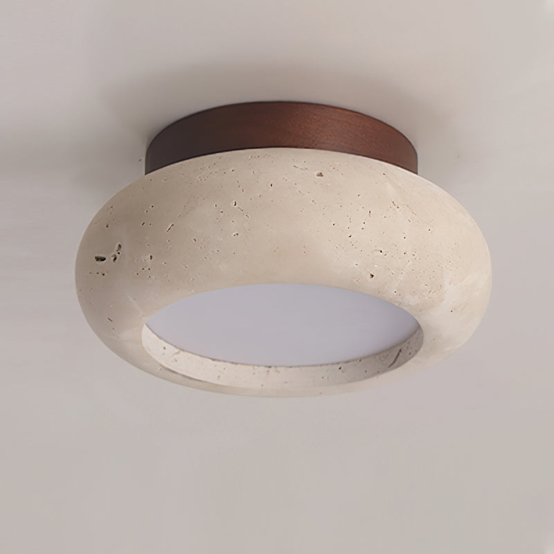 Ceiling Light with Stone Panel