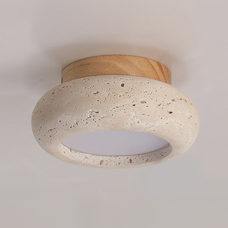 Ceiling Light with Stone Panel