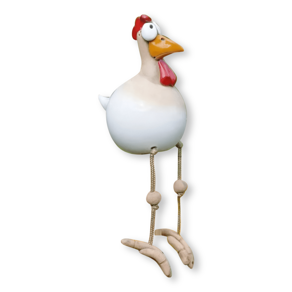 Chicken Statue with Oversized Eyes