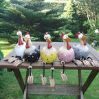 Chicken Statue with Oversized Eyes