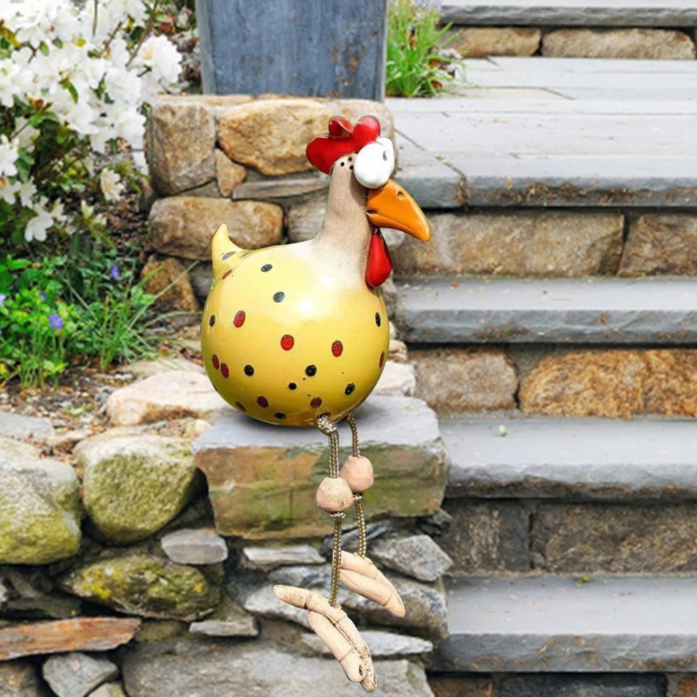 Chicken Statue with Oversized Eyes