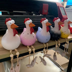 Chicken Statue with Oversized Eyes