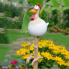 Chicken Statue with Oversized Eyes