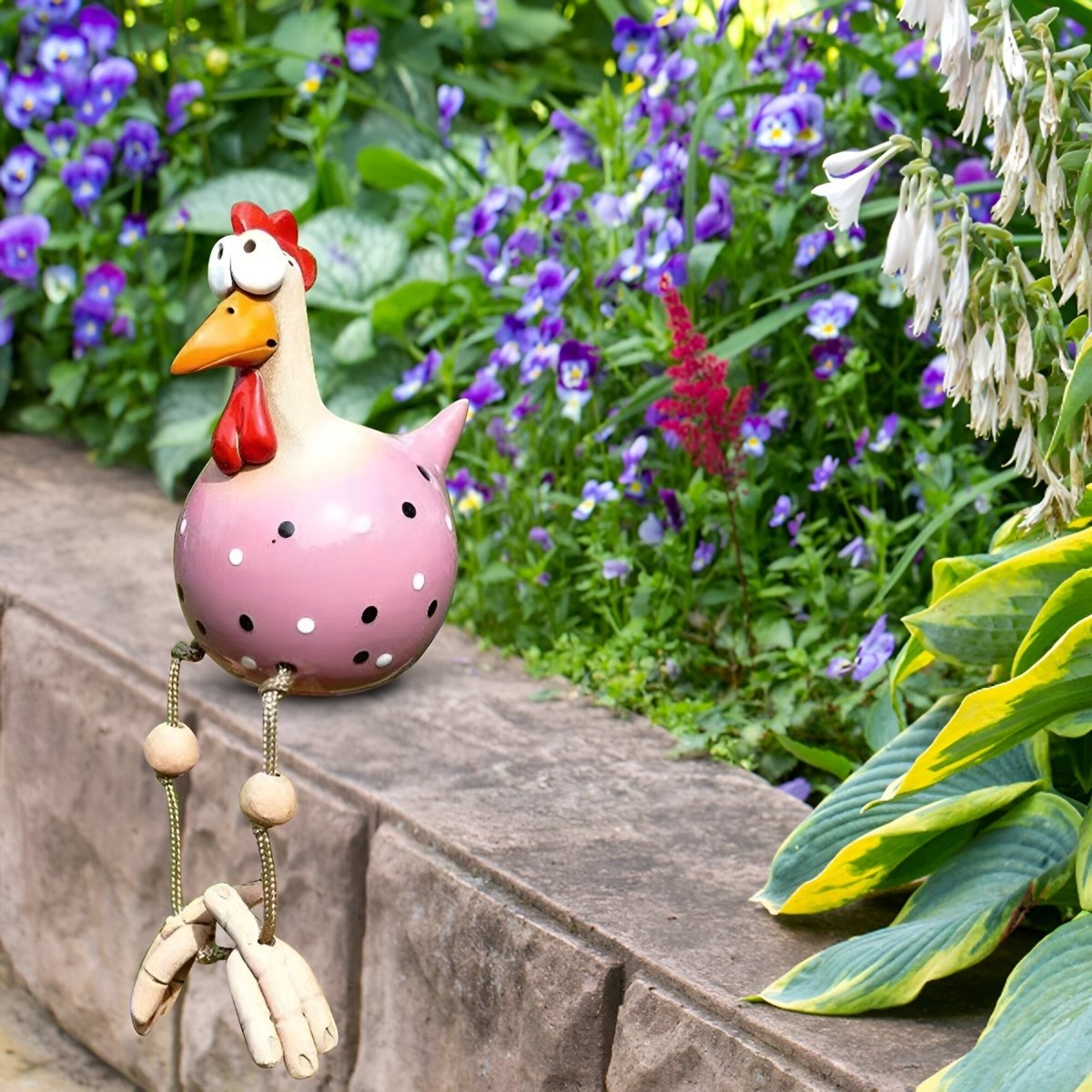 Chicken Statue with Oversized Eyes