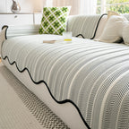 Sofa Cover with Herringbone Pattern