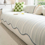 Sofa Cover with Herringbone Pattern