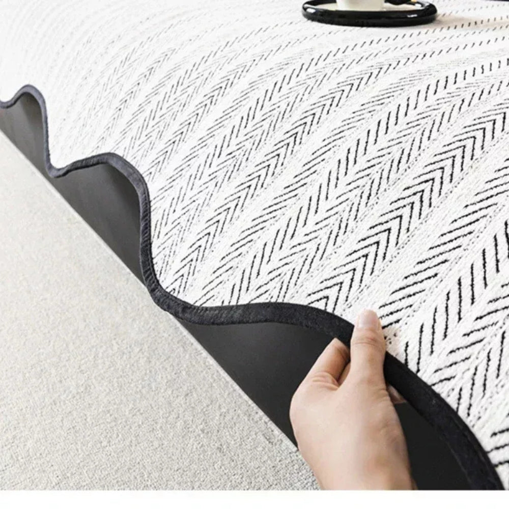 Sofa Cover with Herringbone Pattern