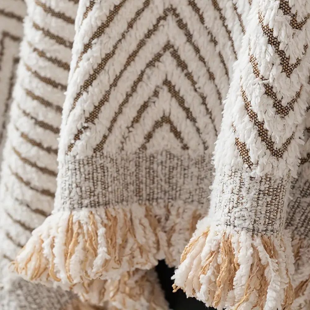 Sofa Cover with Herringbone Weave