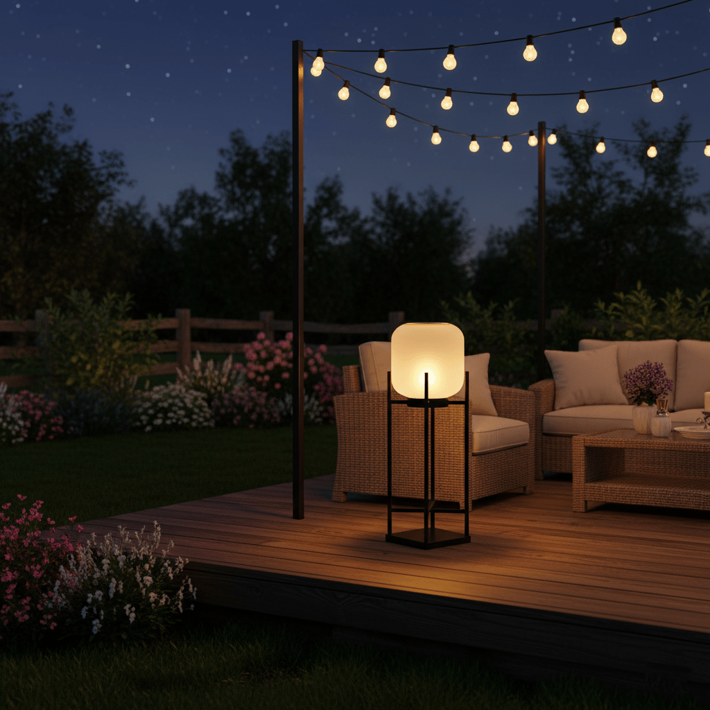 Solar-Powered Outdoor Floor Lamp