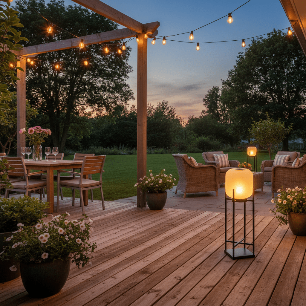 Solar-Powered Outdoor Floor Lamp