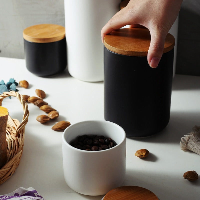 Storage Jars with Wooden Lids