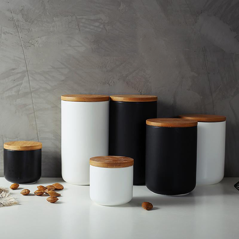 Storage Jars with Wooden Lids