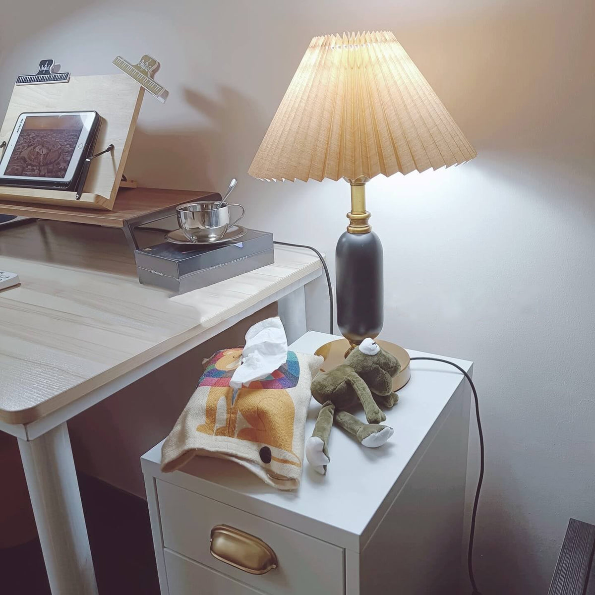 Table Lamp with Pleated Shade