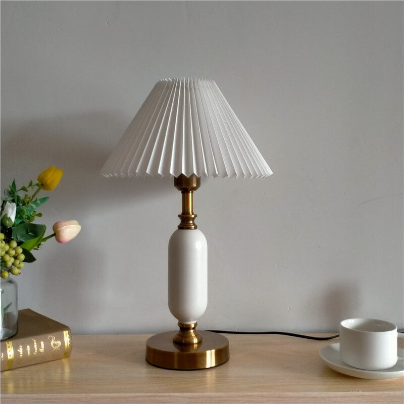 Table Lamp with Pleated Shade