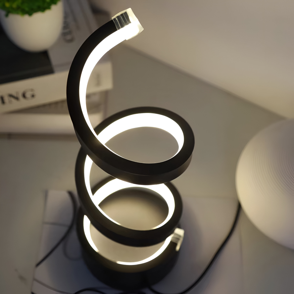 Table Lamp with Spiral Frame