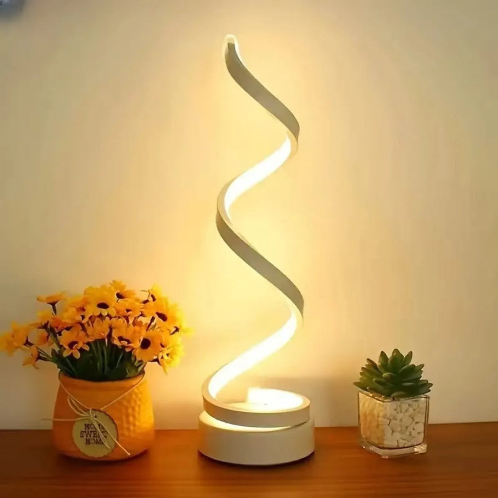 Table Lamp with Spiral Frame