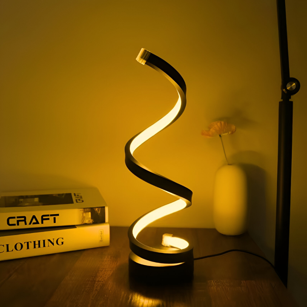 Table Lamp with Spiral Frame