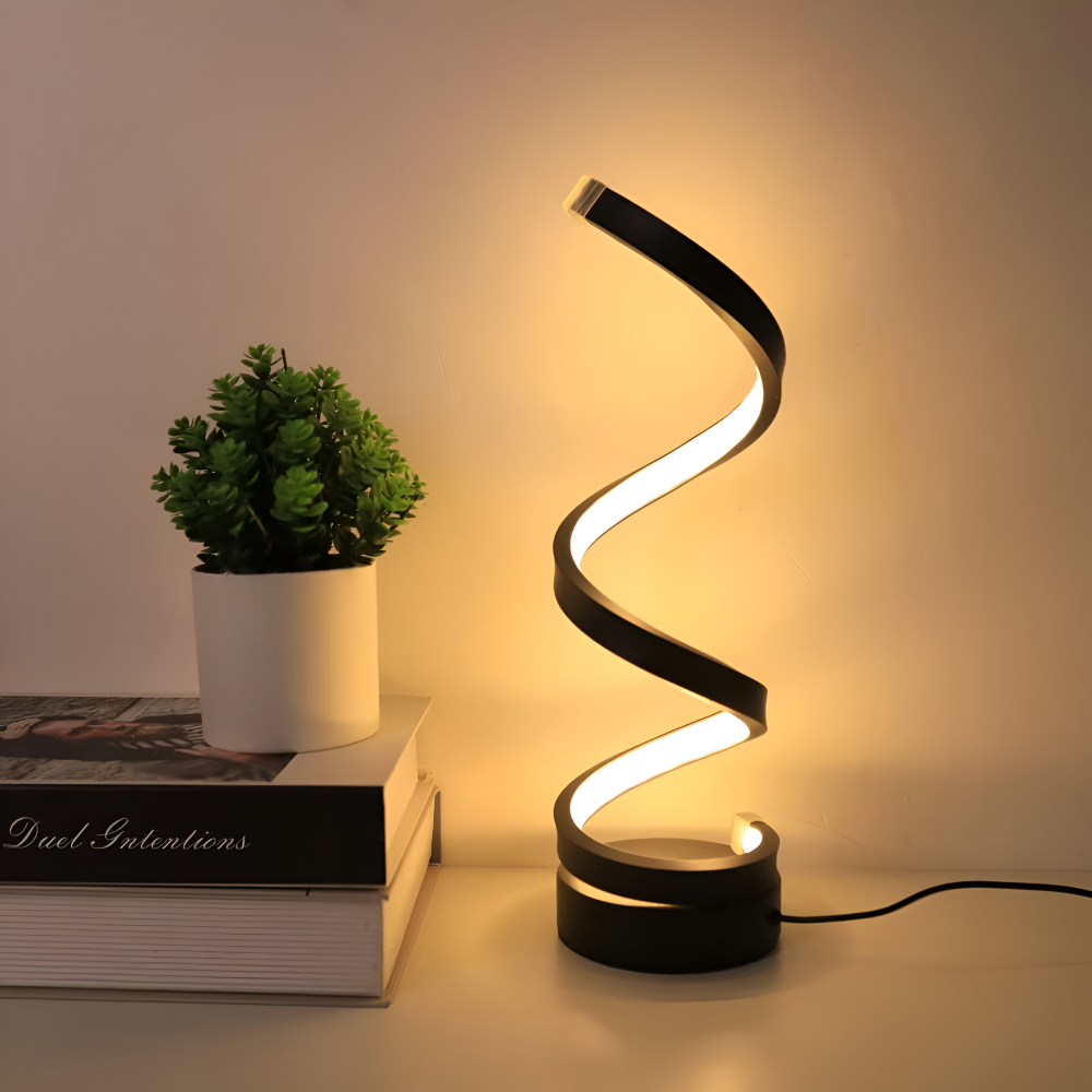 Table Lamp with Spiral Frame