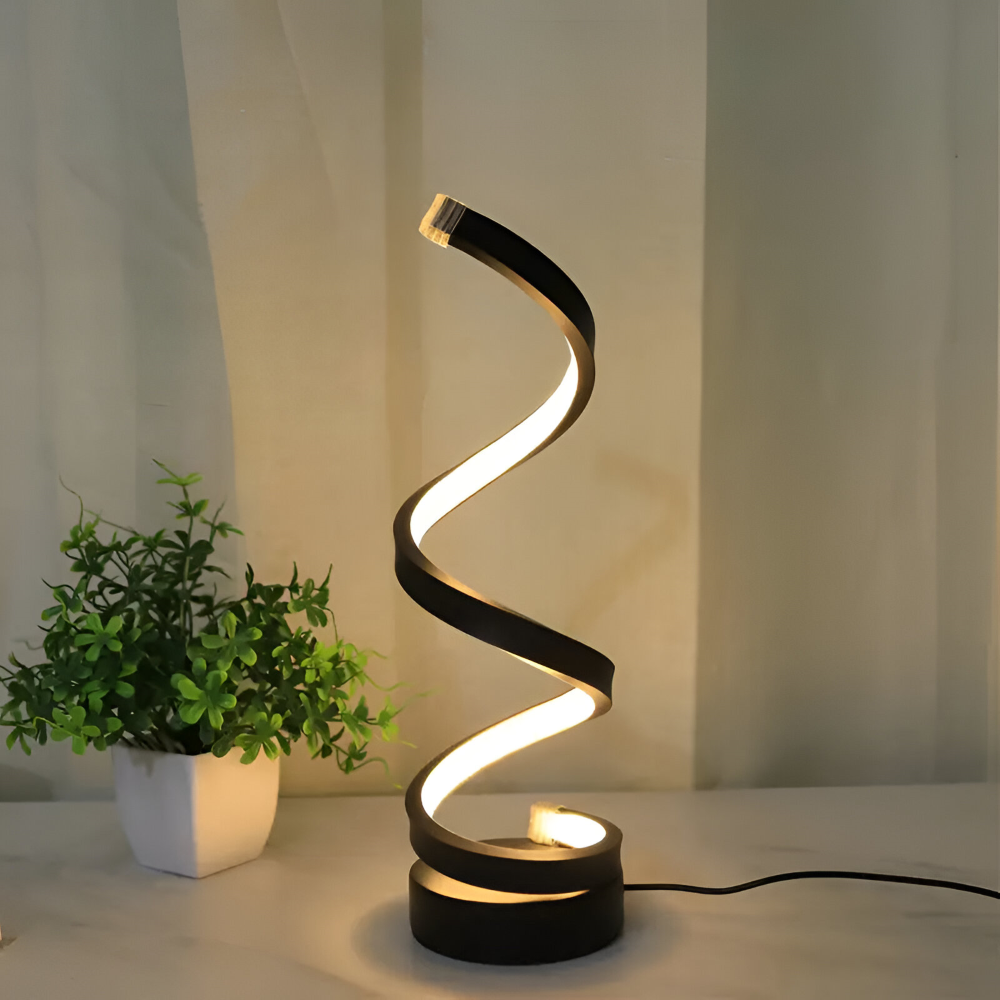 Table Lamp with Spiral Frame