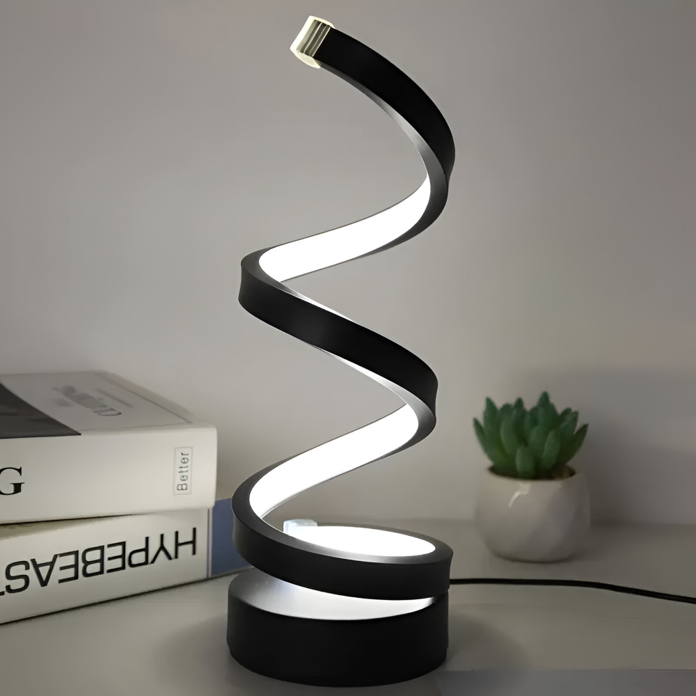 Table Lamp with Spiral Frame