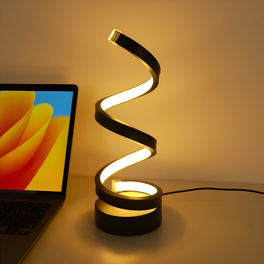 Table Lamp with Spiral Frame
