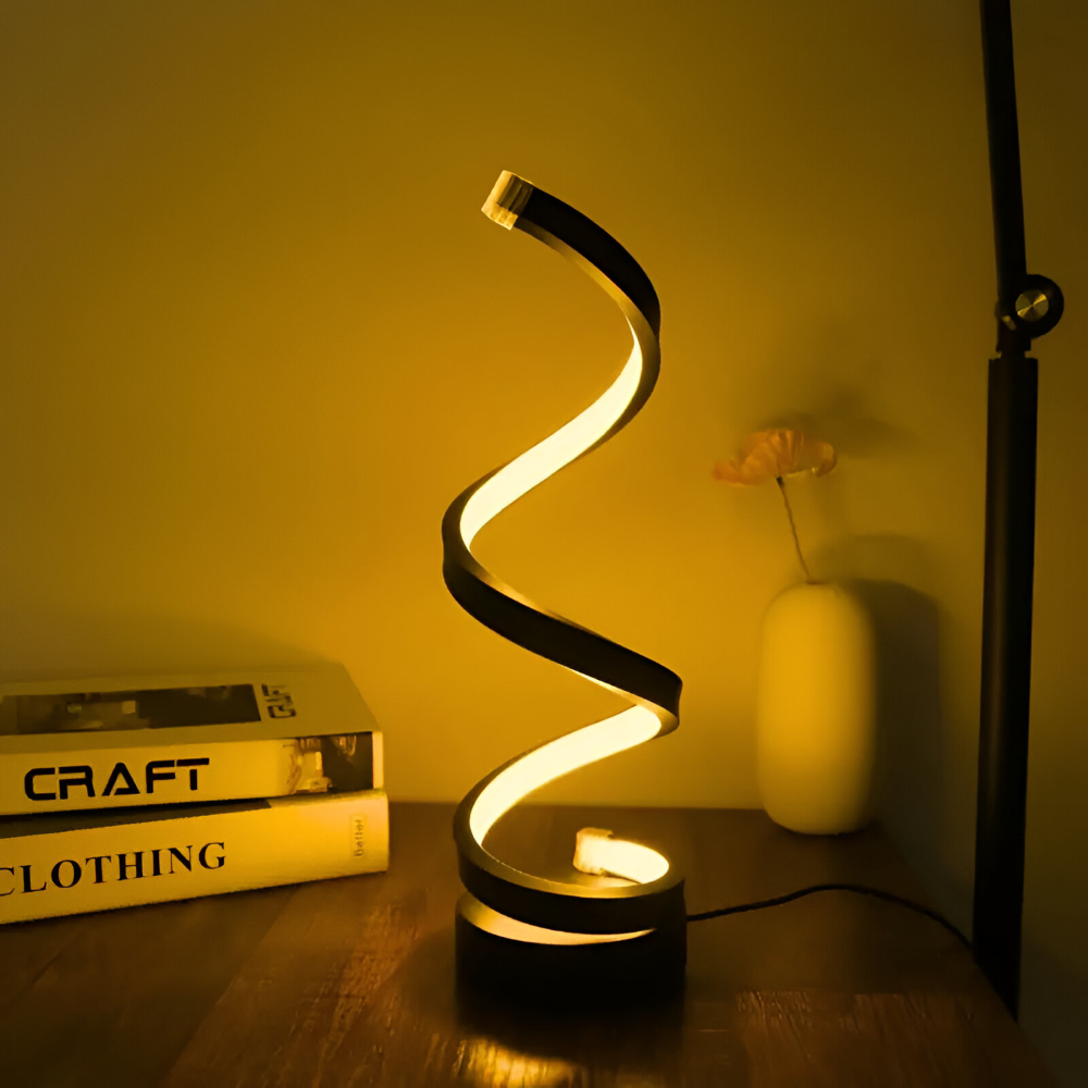 Table Lamp with Spiral Frame