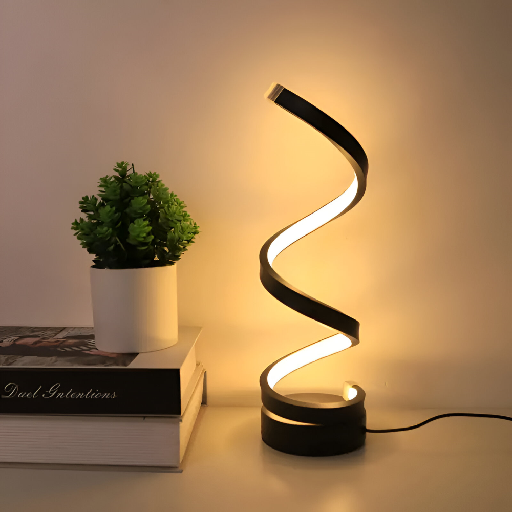 Table Lamp with Spiral Frame