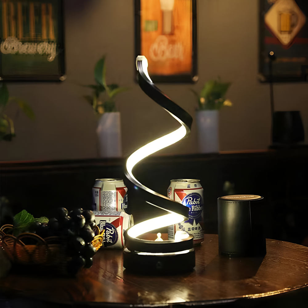 Table Lamp with Spiral Frame