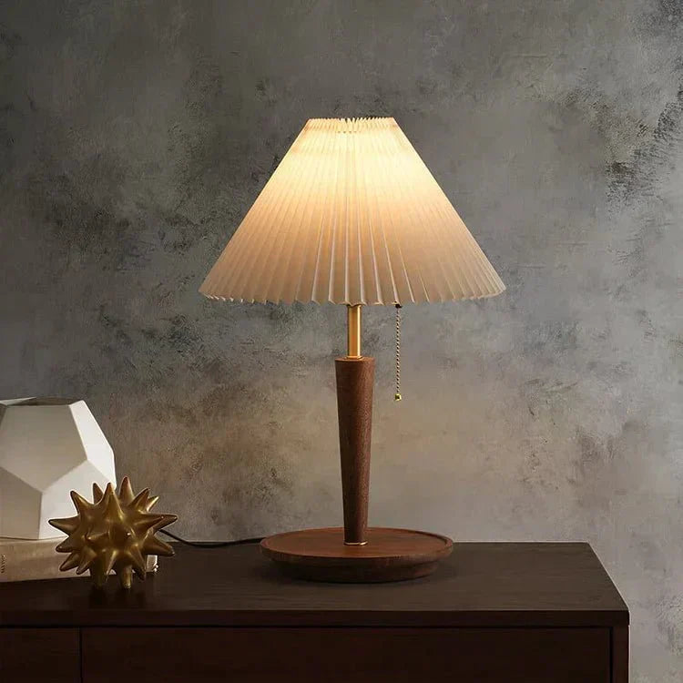 Table Lamp with Walnut Wood Base