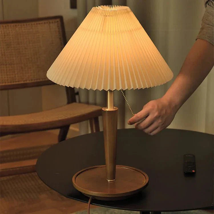 Table Lamp with Walnut Wood Base