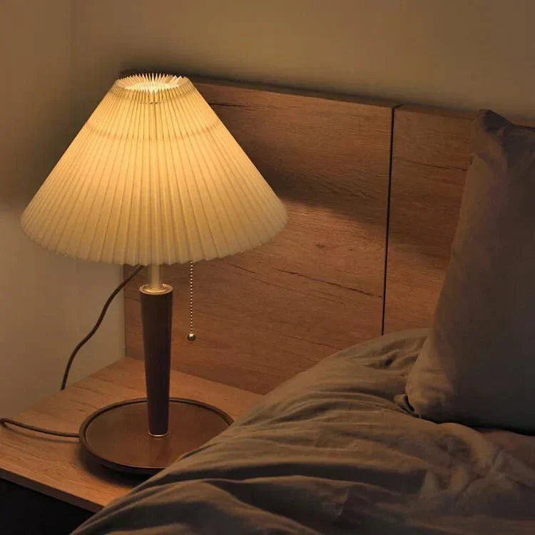Table Lamp with Walnut Wood Base