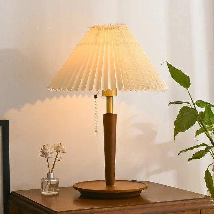 Table Lamp with Walnut Wood Base
