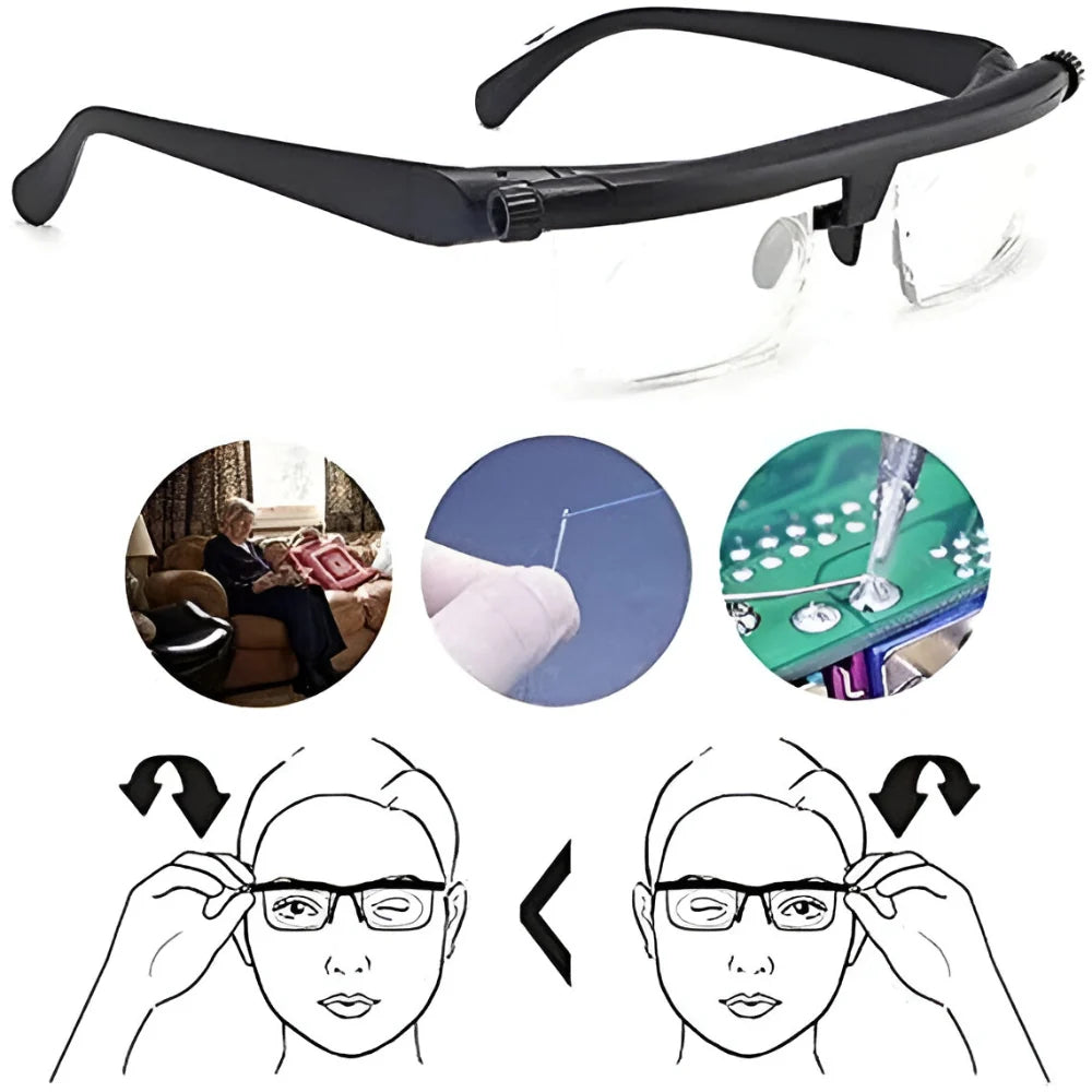 Adjustable Focus Glasses | Impact-Resistant Lenses & Lightweight Frame