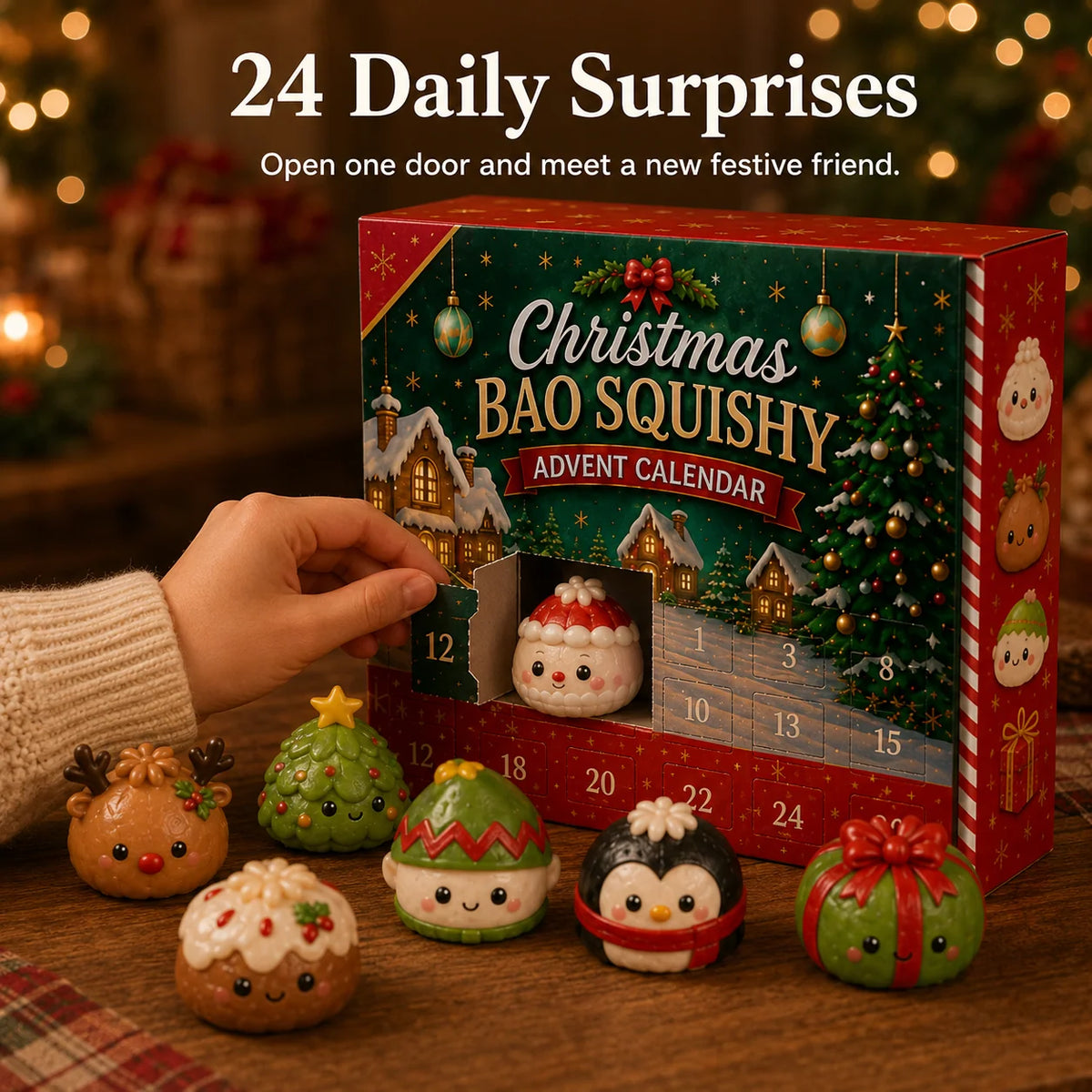 Advent Calendar | 24 Soft Squishy Bao Figures | Christmas Countdown