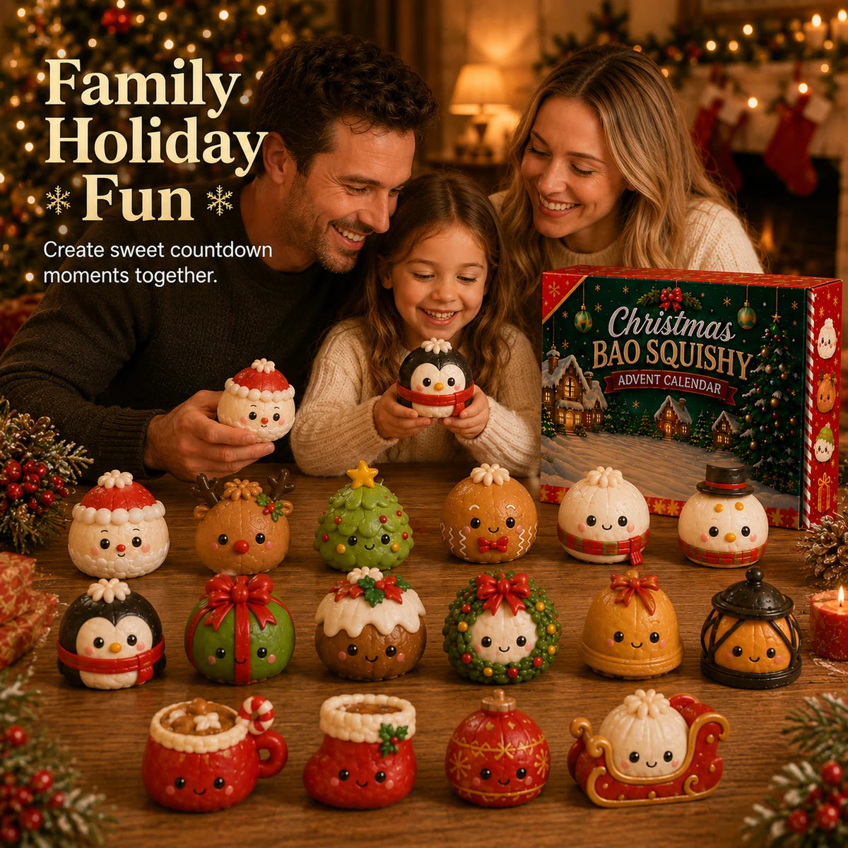 Advent Calendar | 24 Soft Squishy Bao Figures | Christmas Countdown