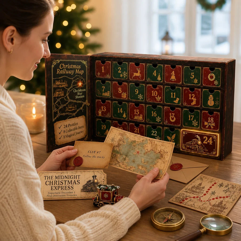 Advent Calendar | Escape Room Puzzles & 6 Mystery Themes | 24-Day Challenge