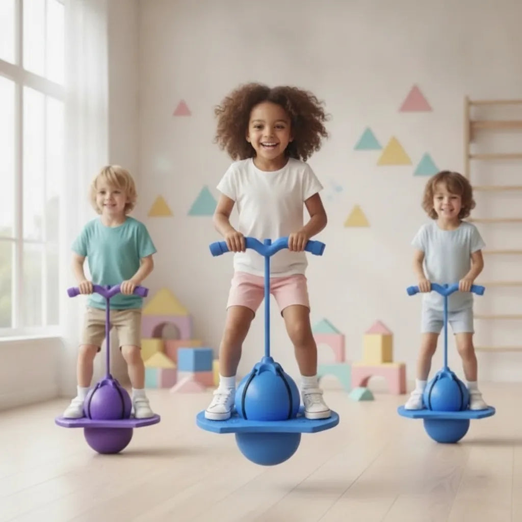Balance Hopping Ball | Non-Slip Platform & Height-Adjustable Handle | Supports 150 kg