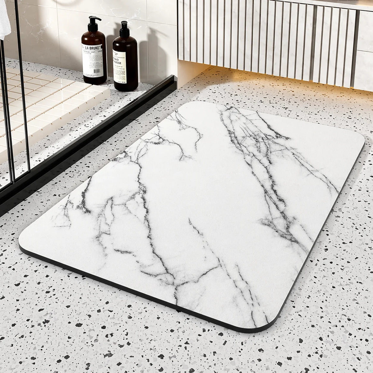 Bath Mat | Quick-Drying Diatomaceous Stone & Non-Slip Rubber Base | Multiple Sizes
