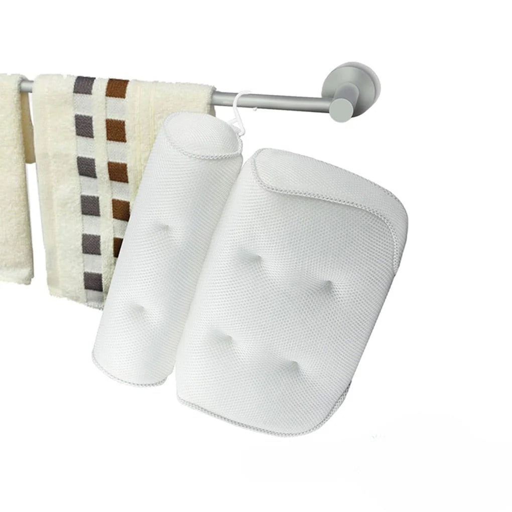 Bath Pillow | Ergonomic Neck Support & Breathable 3D Mesh | Quick-Drying.