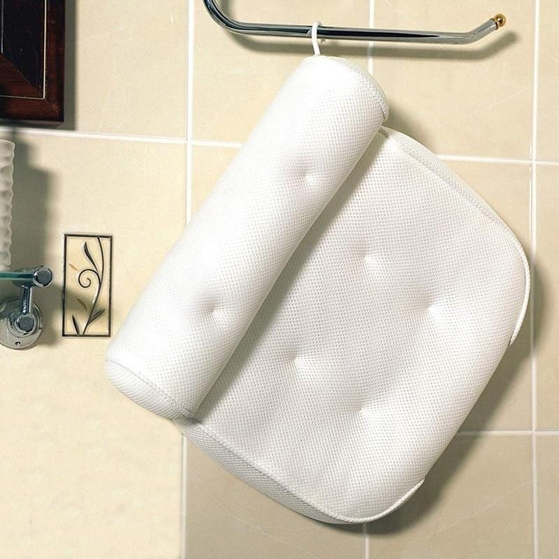 Bath Pillow | Ergonomic Neck Support & Breathable 3D Mesh | Quick-Drying.