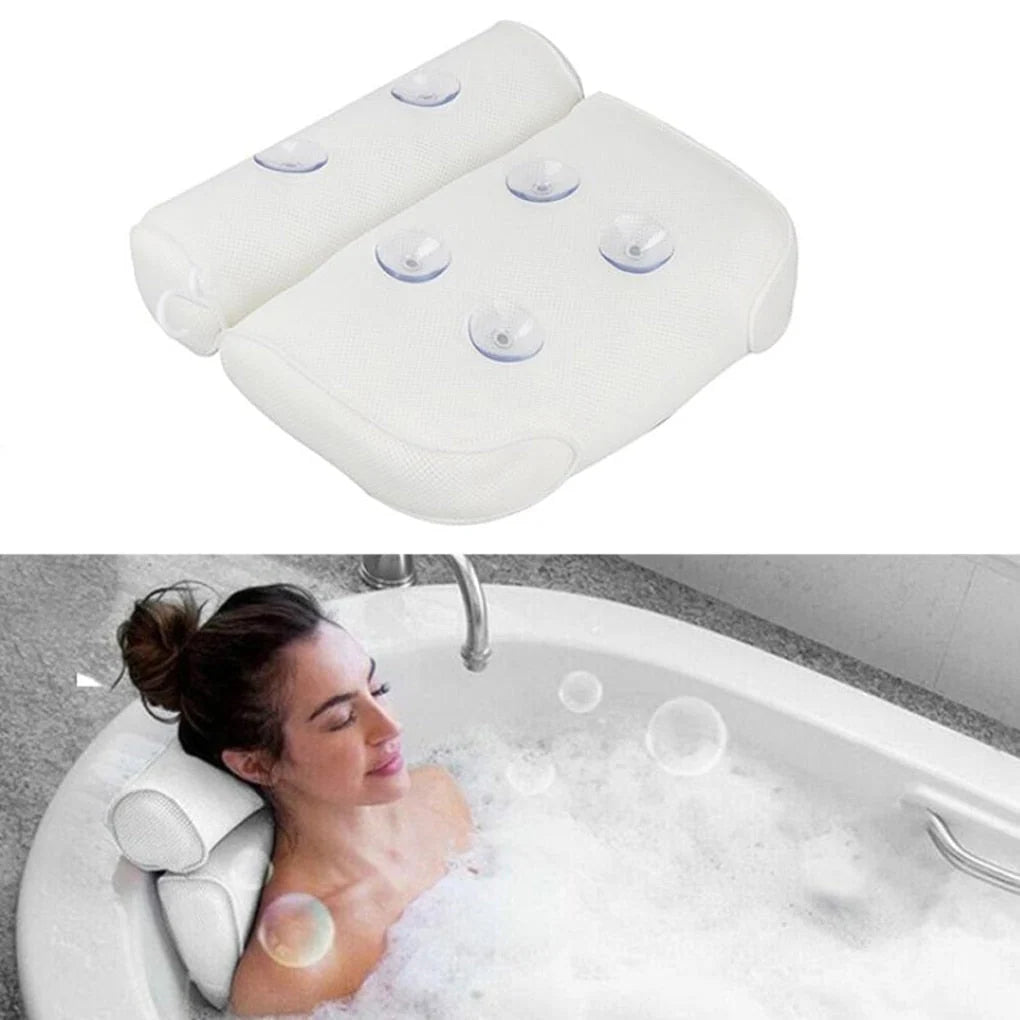 Bath Pillow | Ergonomic Neck Support & Breathable 3D Mesh