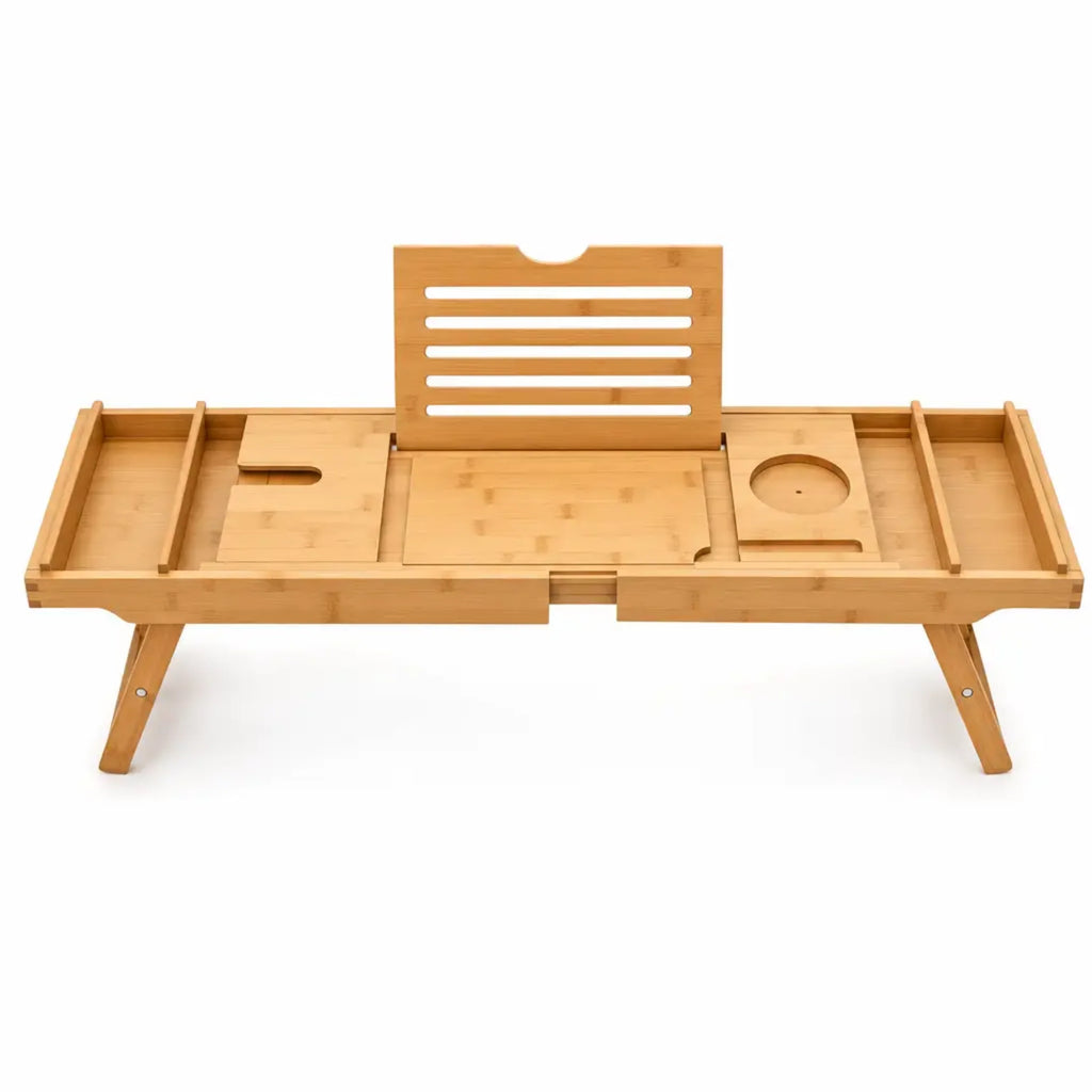 Bathtub Caddy Tray | Adjustable Bamboo | Multi-Purpose