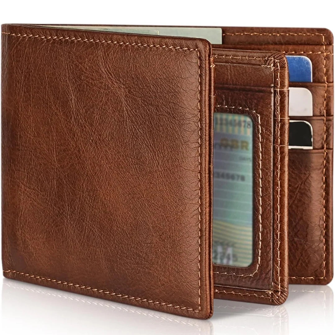 Bifold Wallet | Genuine Leather & RFID-Blocking | 13 Card Slots