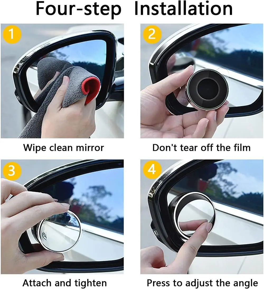 Blind Spot Mirror | 360° Adjustable & Suction Mount | Universal Fit