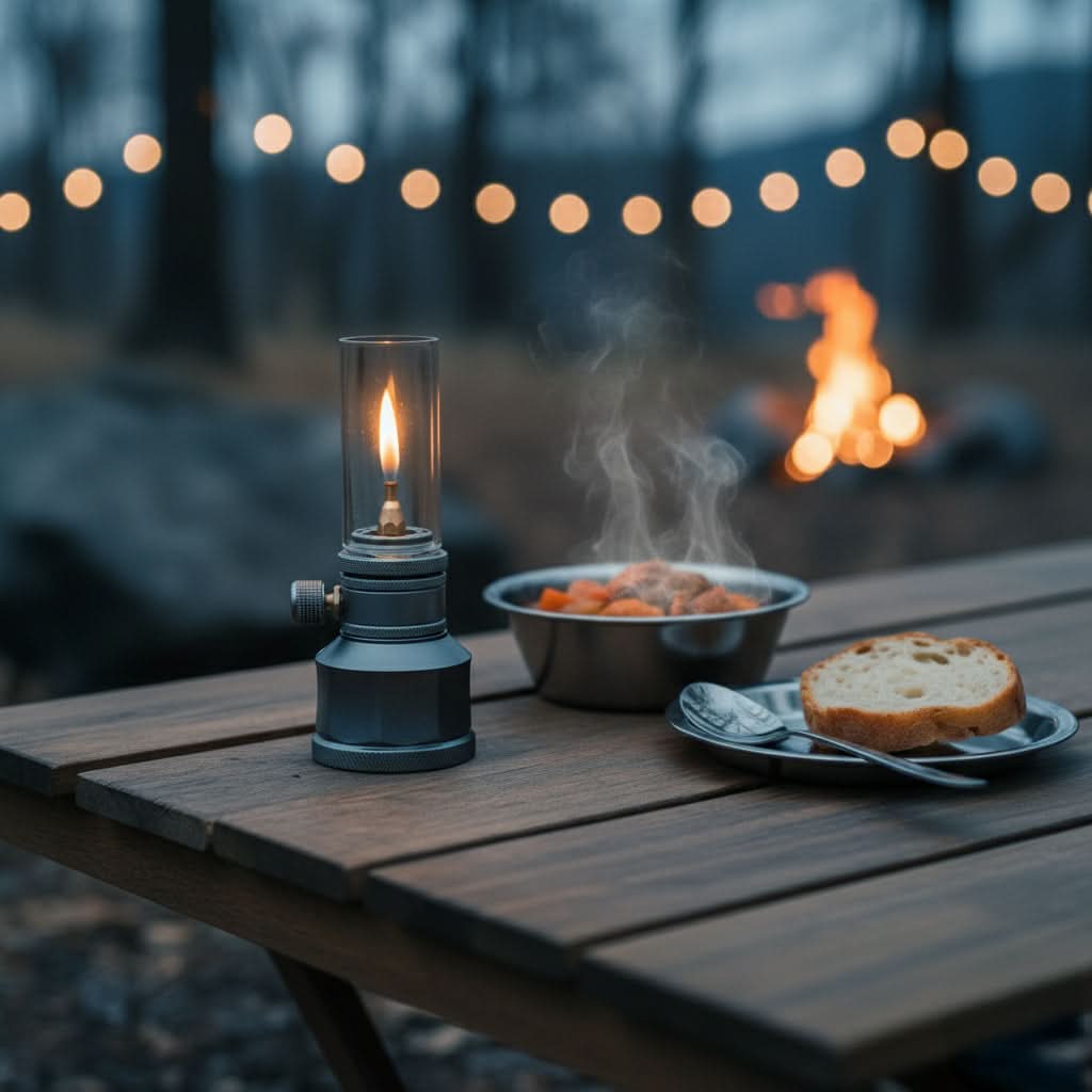 Camping Lantern | Butane-Powered Adjustable Flame | Wind-Resistant