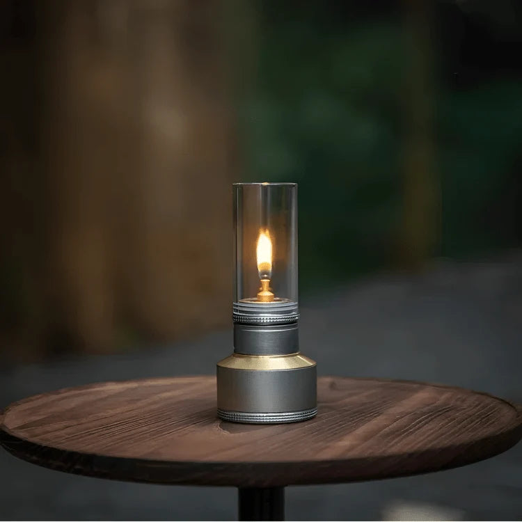 Camping Lantern | Butane-Powered Adjustable Flame | Wind-Resistant